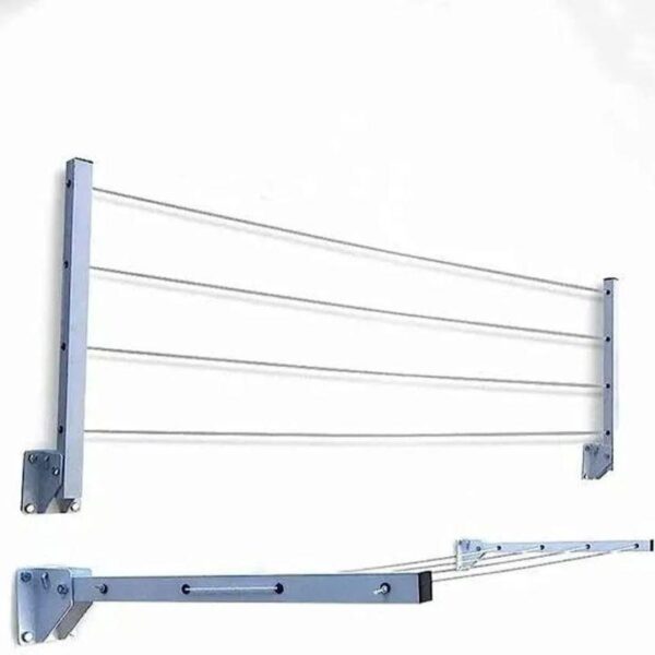2 pcs iron clothes drying stand with 60 meters rope - durable / wall mounted clothes drying rack