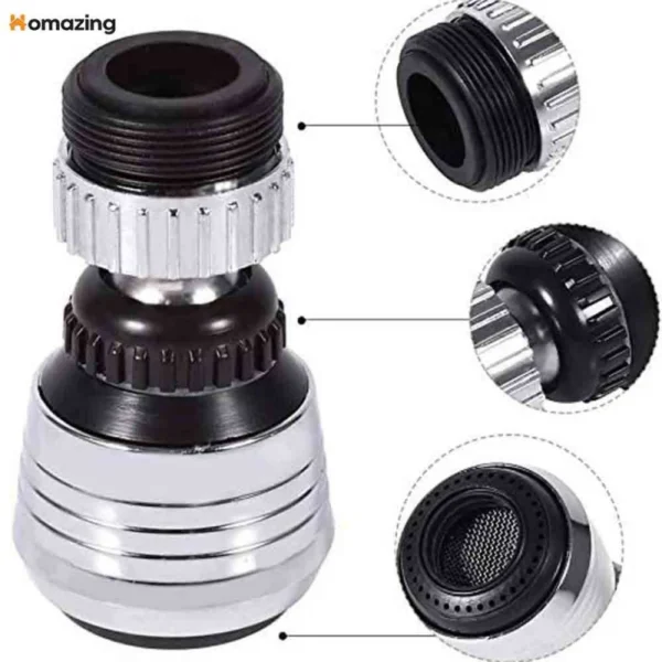 multifunctional 360° water faucet  kitchen sink faucet sprayer water saving aerator 360 degrees rotatable - Image 9