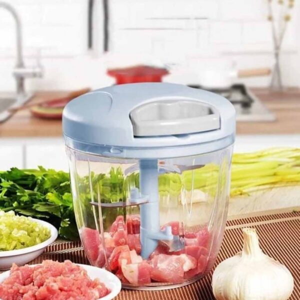 5 blades manual vegetable chopper cutter hand pull food chopper (random color) - Image 3
