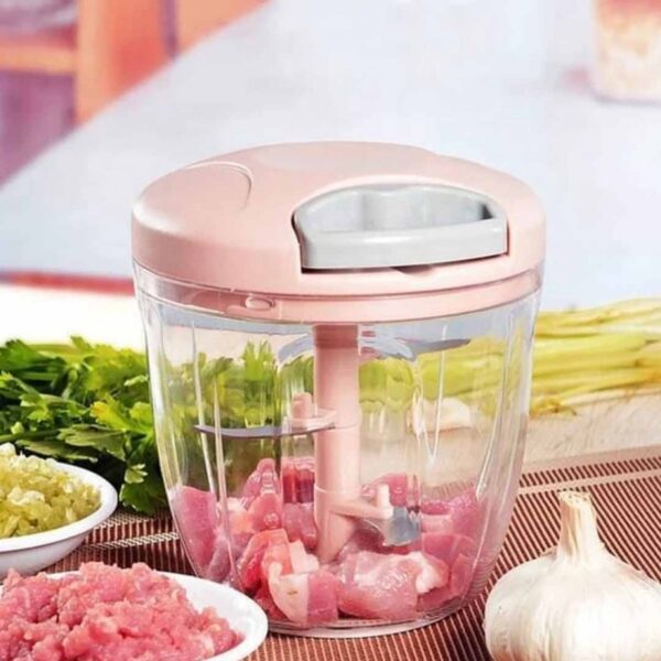 5 blades manual vegetable chopper cutter hand pull food chopper (random color) - Image 4