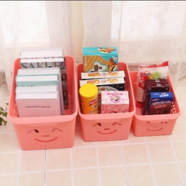 smile basket without cap pack off 3 | storage organizer basket |  multipurpose baskets for kitchen, home, office & bathroom (random color) - Image 7