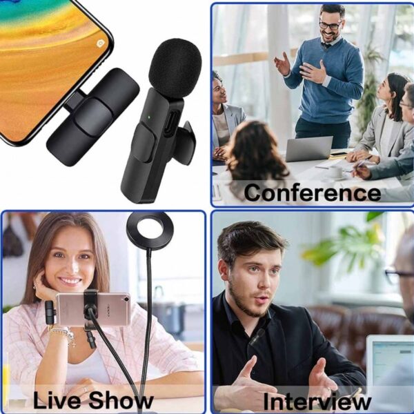 k11 type-c wireless microphone k8 collar mic for type c - noise cancellation reduction wireless mic for phone for mobile phone camera, - Image 14