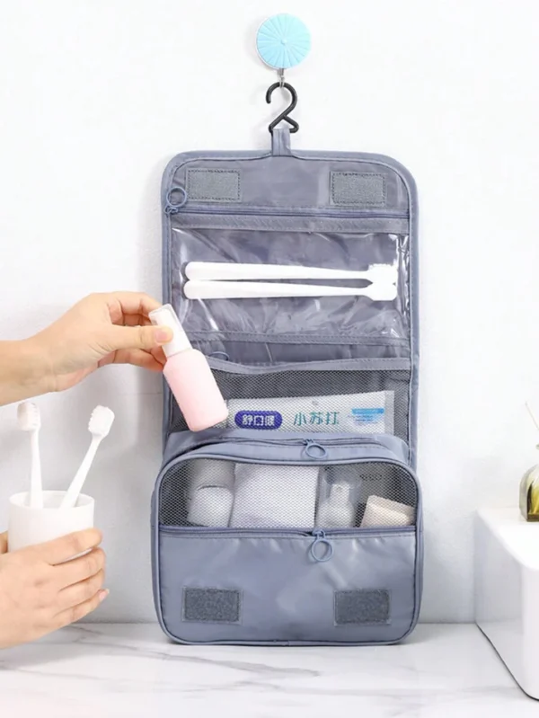 hanging travel toiletry bag waterproof travel makeup cosmetic organizer (random color) - Image 2