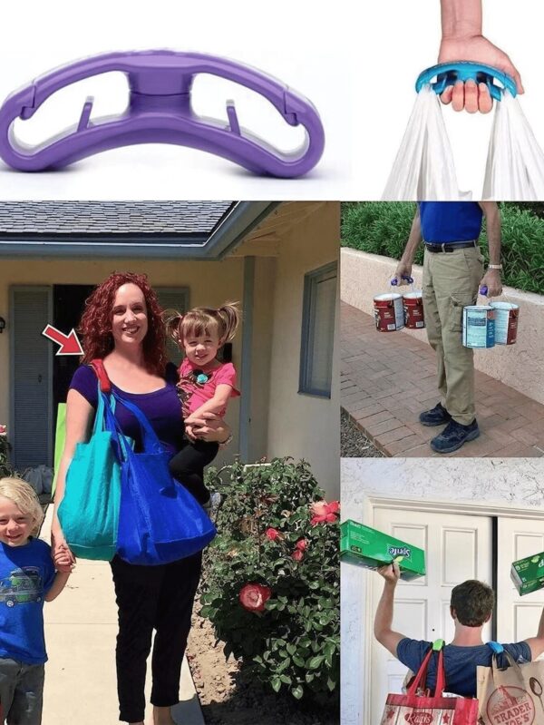 one-piece soft handle plastic bag holder to save effort and avoid hand fatigue (random color) - Image 10