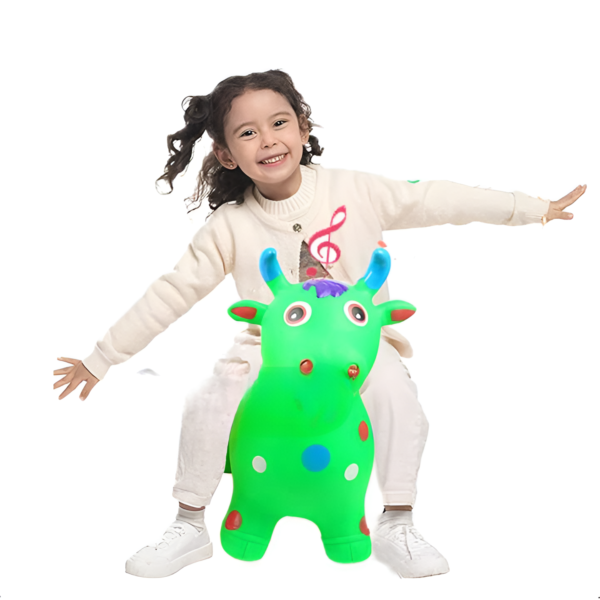 kids music animal jumbo inflatable air pvc hopper jumping toy - reindeer, cow, horse (random color) - Image 7