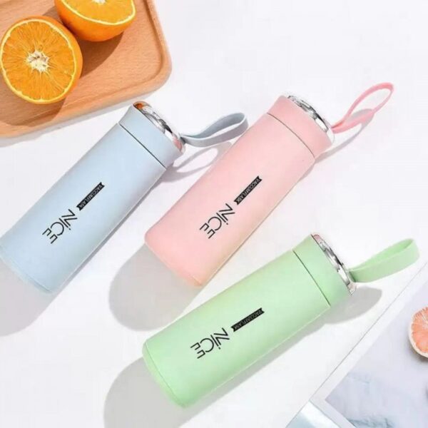 nice glass bottle water mini flask bottle with vaccum flask and loop temperature resistant,400ml (random colors) - Image 4