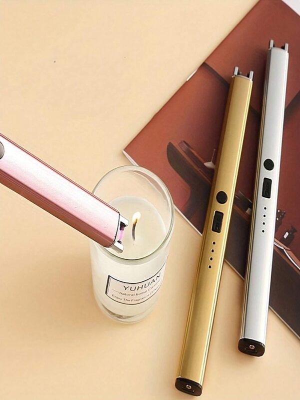 gas lighter  long with new slide out design  usb gas lighter rechargeable with led display, plasma arc lighter (random color)