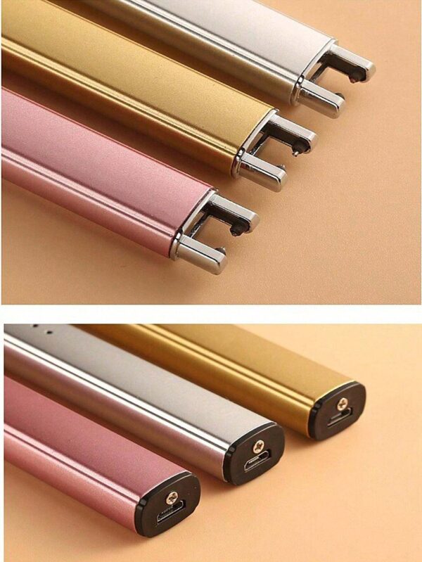 gas lighter  long with new slide out design  usb gas lighter rechargeable with led display, plasma arc lighter (random color) - Image 3