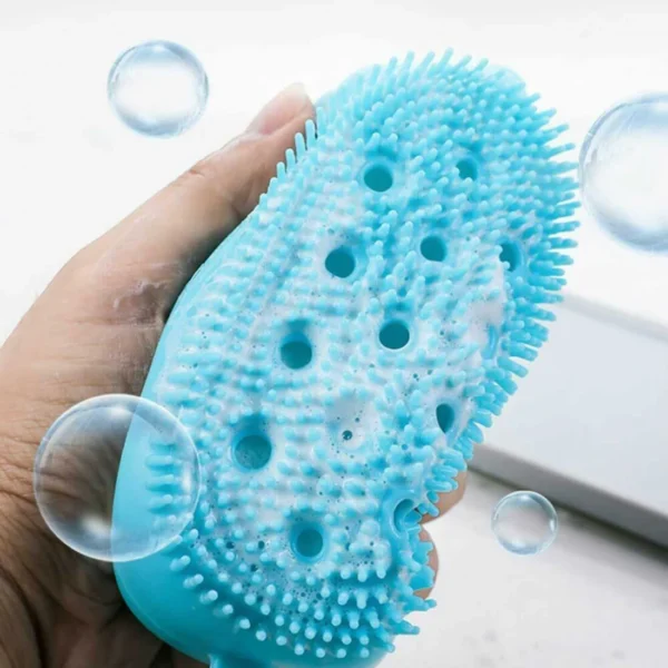 super soft silicon bubbles bath brush | body scrubber bath sponge exfoliating body brush (random color) - Image 7