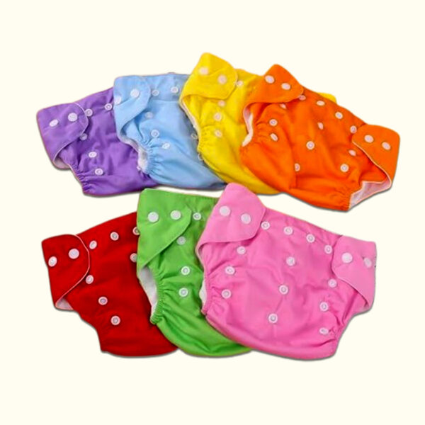 baby washable flexible diapers adjustable pamper reusable diaper | baby washable training diaper ( random color ) - Image 3