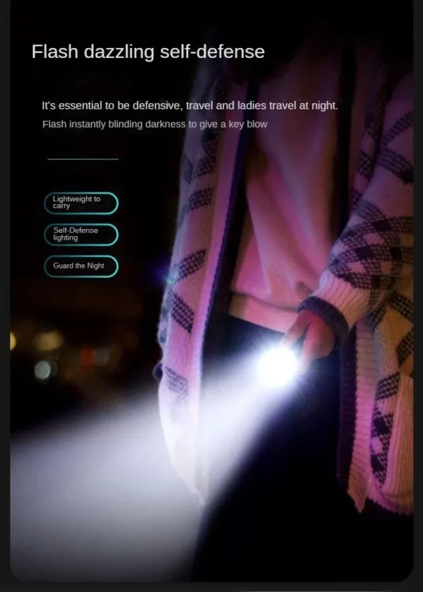 mini flashlight flash super power waterproof camping light / pocket flashlight with clip usb rechargeable powerful flashlight - Image 5