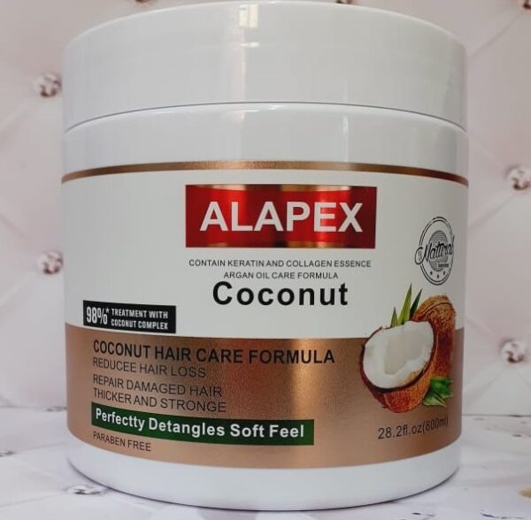 alapex hair coconut oil - hair problem solution | best quality hair coconut oil - 500ml | coconut keratin hair care balance hair mask for healthy scalp ( without box ) - Image 2