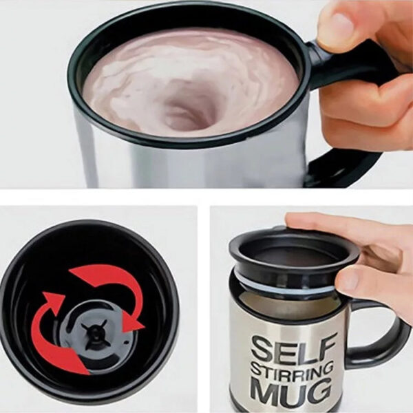 auto self stirring coffee mug stainless steel automatic coffee mixing cup shaker grinder (random color) - Image 9