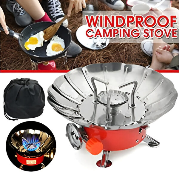 outdoor round windproof camping stove | mini gas stove for camping and cooking