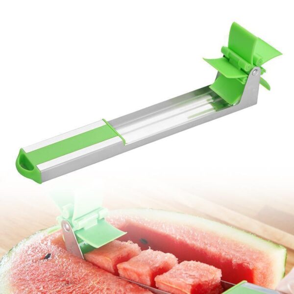 windmill watermelon cube cutter | watermelon slicer cutter, stainless steel watermelon cutter wheel fruit knife melon knife corer kitchen gadgets, practical tool for fruit vegetable salad - Image 4