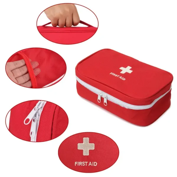 medical first aid kit pouch empty bag emergency medicine storage organizer bag first aid kit  (workplace, home, sports  ) (random color)