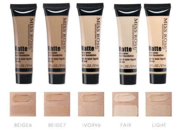 miss rose long lasting liquid full skin coverage soft matte foundation 37ml