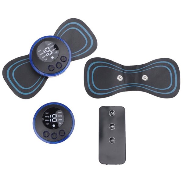 ems butterfly neck massager for muscle pain relief and shoulder relaxation with remote - imported - Image 3