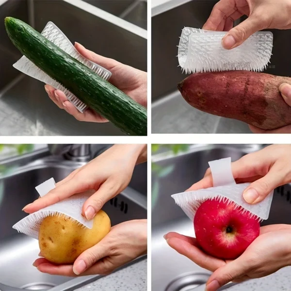 multifunctional soft silicone brush | multipurpose vegetable peeler | home cleaning brush | fruit and vegetable cleaning brush (pack of 2) (random color) - Image 3