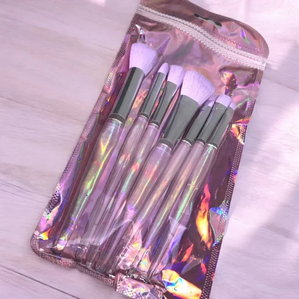 make up purple brush set of 7 brushes - Image 2