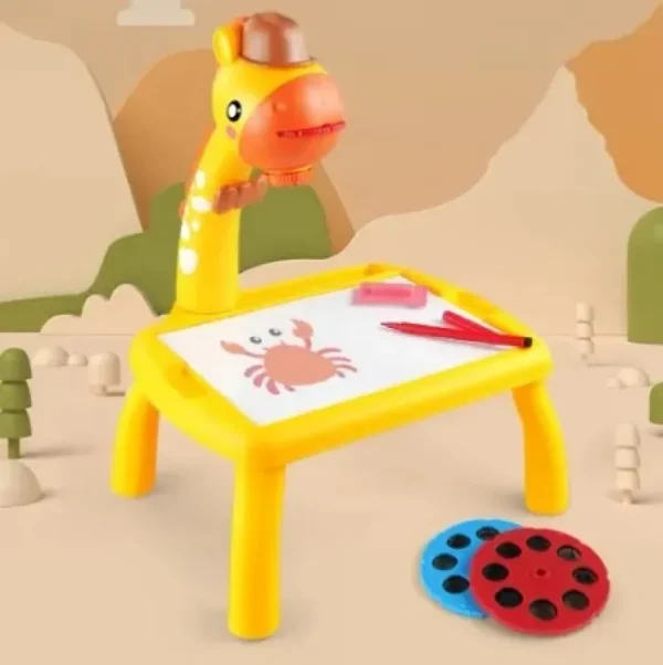 table with light and with music inside | mini art drawing board leds projector light toy children kids painting table small desk(random color)