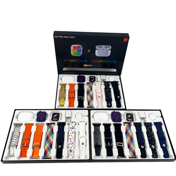 i30 pro max suit smart watch with earbuds series 9 smart watch 11 in 1 (random color) - Image 5