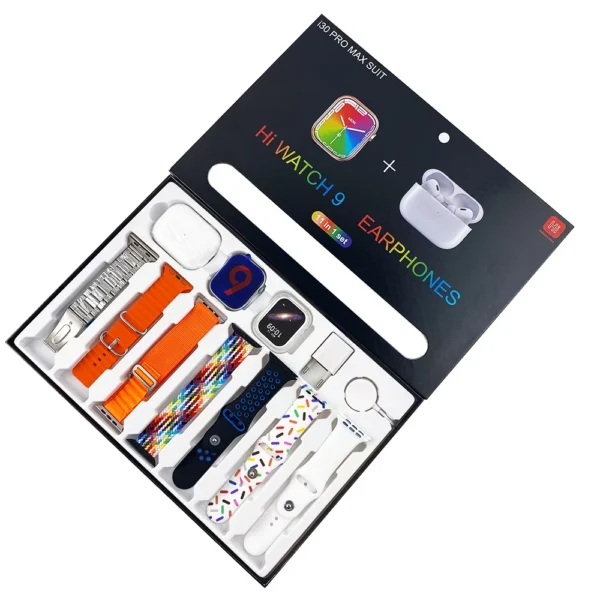 i30 pro max suit smart watch with earbuds series 9 smart watch 11 in 1 (random color)