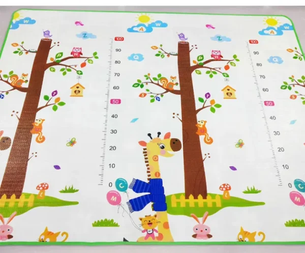 crawling mat for baby floor play mat double-sided baby playmat ​foam reversible waterproof game mat for infants toddlers kids (random color) (random design) - Image 2