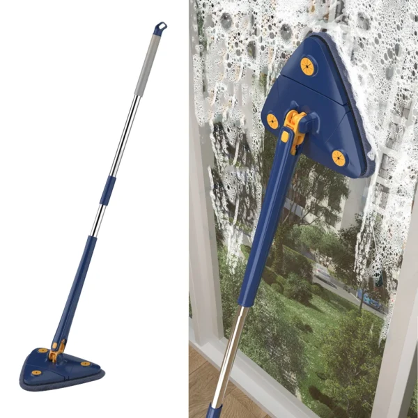 extended triangle mop 360 twist squeeze wringing x-type window glass toilet bathroom floor household cleaning ceiling dusting