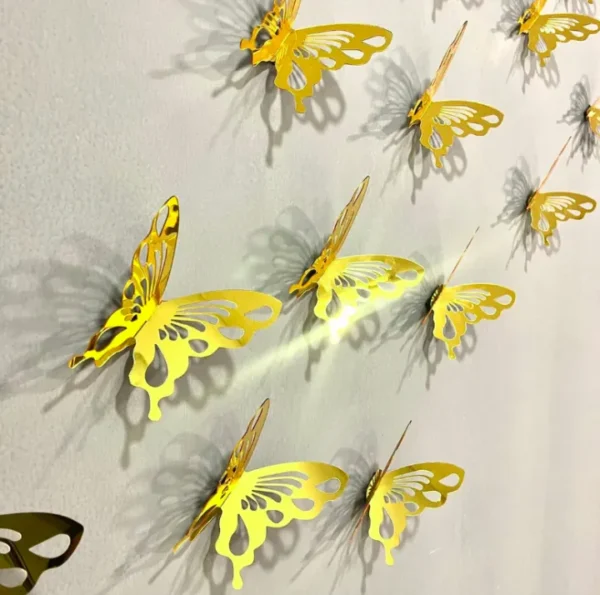 10 pcs 3d butterfly mirror acrylic wall art laser cut diy design decoration piece for home decor living room and kitchen - Image 4