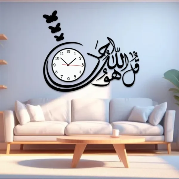 3d wall clock wooden wall clock i  for bedroom i quartz watch diy design - Image 4
