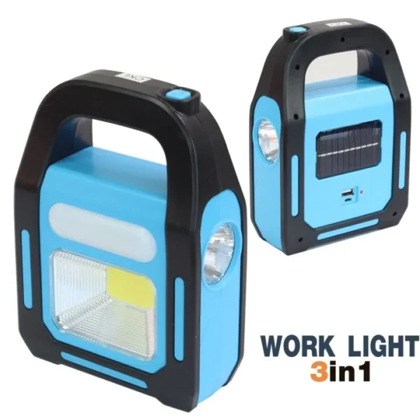 work light  emergency light / rechargeable, solar charging, usb charging work light / camping light / outdoor portable light hb-9707b-2 / - Image 5