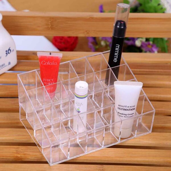 (nw00042) makeup & lipstick organizer 24 pcs lipstick holder stand | plastic organizer for cosmetic