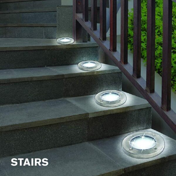 disk lights 8 led version solar powered auto on off outdoor lighting - Image 2