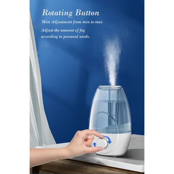 hd-2107 ultrasonic room humidifier cold mist maker 2.5 litre water capacity with night light - Image 3