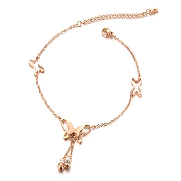 pack of 2 koren anklet or bracelet simple & beautiful butterfly | adjustable size | for girls, women - Image 4