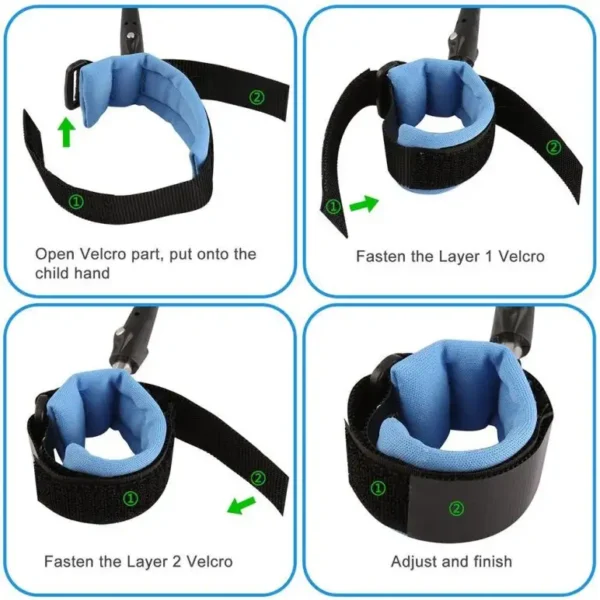anti lost child lock | anti-lost wrist link - baby child anti lost wrist link safety harness strap hand belt band for toddlers wristband for kids loss best for umrah and hajj, travelling purpose,safe secure (random color) - Image 2