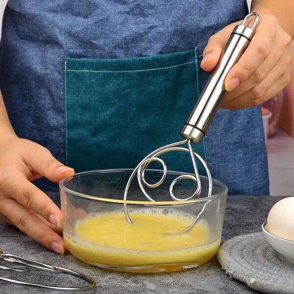 manual non stick steel flour cream  mixer beater | dough whisk mixer, kitchen baking blender tool