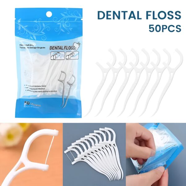 tooth cleaning dental floss toothpicks plaque remover plastic set for clean teeth | fresh breath and healthy gums - Image 4
