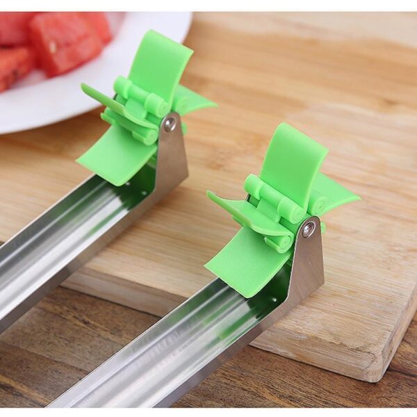 windmill watermelon cube cutter | watermelon slicer cutter, stainless steel watermelon cutter wheel fruit knife melon knife corer kitchen gadgets, practical tool for fruit vegetable salad - Image 6