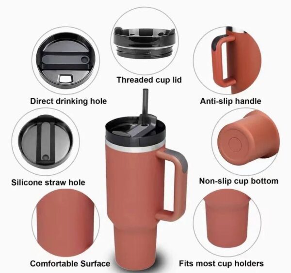 stainless steel tumbler water bottle travel tumbler vacuum insulated mug (1200ml) (random color) - Image 3