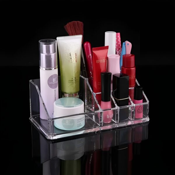 multi grid clear acrylic material eyebrush nail polish lipstick makeup jewelry vanity storage organizer - Image 6