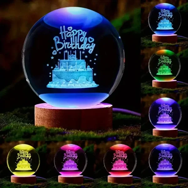 rgb glowing crystal ball night light | warm & romantic atmosphere for your home and room - Image 15