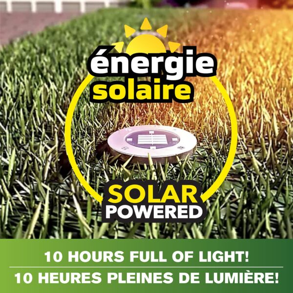 disk lights 8 led version solar powered auto on off outdoor lighting - Image 3