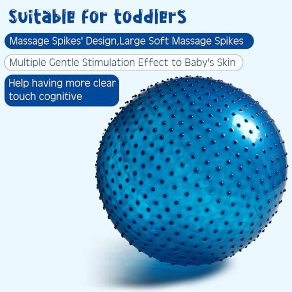 700g ball, ,55cm exercise ball large spikes tactile sensory massage withrout pump (random color) - Image 4