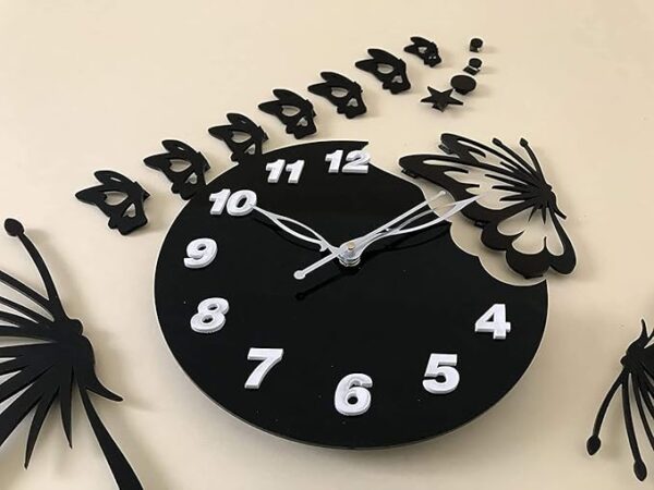 3d wall clock butterfly wooden wall clock - Image 4