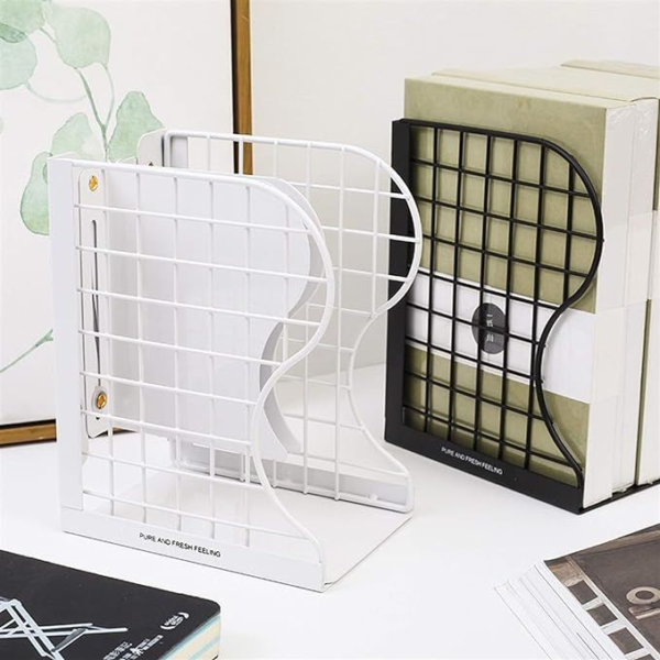 1 pc desktop adjustable bookends-retractable book stand-nonslip-for decorative bookends ( random color)