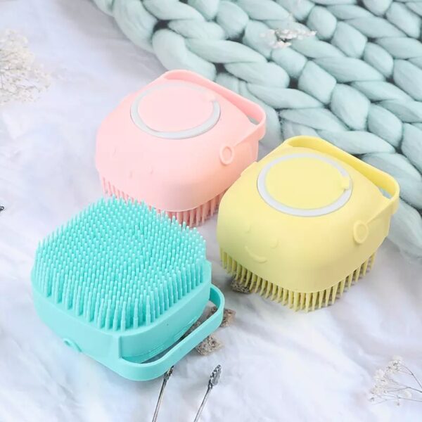 soft silicone bath brush with hooks  baby showers cleaning bath brushes  mud dirt remover massage back scrub  showers (random color) - Image 2