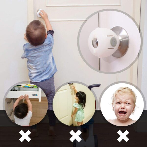 2 pcs door knob cover baby safety door knob covers doorknob locks child children kids proof(random color ) - Image 14