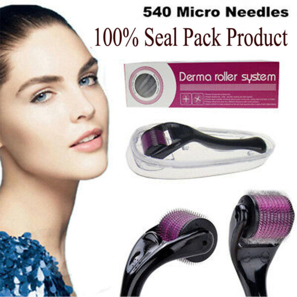 derma roller 0.5mm with 540 micro needle for hair growth and facial skin therapy| skin care beauty tool for anti-aging skin repair, for men and women - Image 3